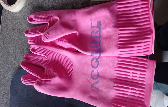 Pink Rubber Household Gloves (HG-3)